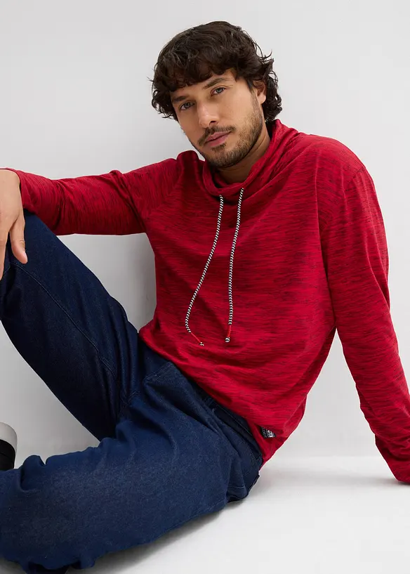 Maglia a maniche lunghe con collo a ciambella, bonprix