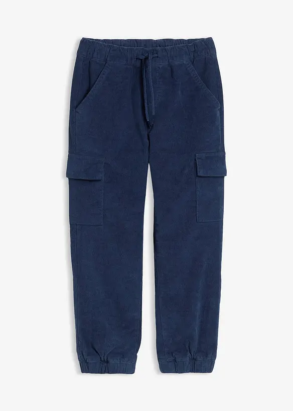 Pantaloni cargo termici in velluto a coste con fodera in jersey, regular fit, bonprix