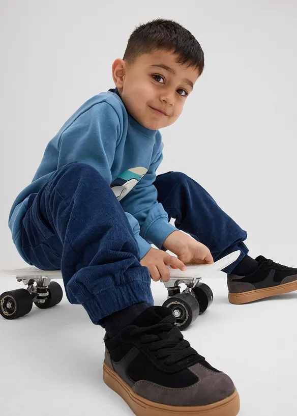 Pantaloni cargo termici in velluto a coste con fodera in jersey, regular fit, bonprix