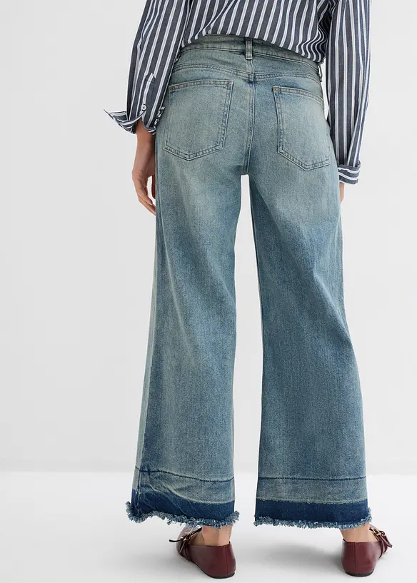 Jeans wide leg, vita media, bonprix