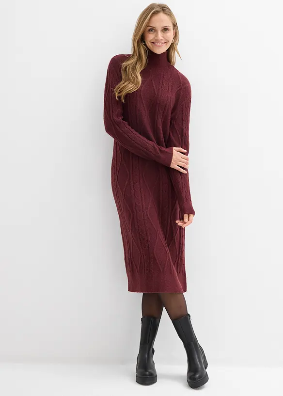 Abito in maglia a trecce, bonprix