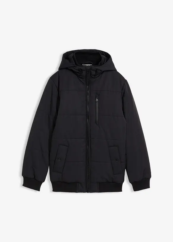 Giacca trapuntata invernale stile bomber con cappuccio, bonprix