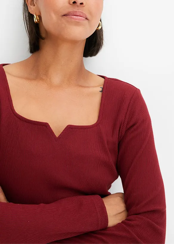 Maglia a costine in puro cotone biologico, bonprix