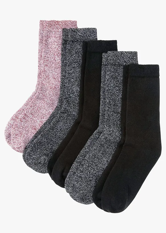 Calzini termici di spugna con cotone biologico (pacco da 5 paia), bonprix