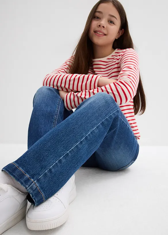 Jeans straight, vita media, bonprix