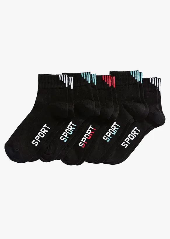 Calzini sportivi con scritta (pacco da 5 paia), bonprix