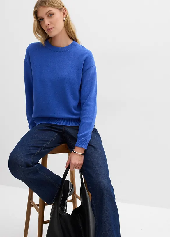 Maglione oversize in puro cotone, bonprix