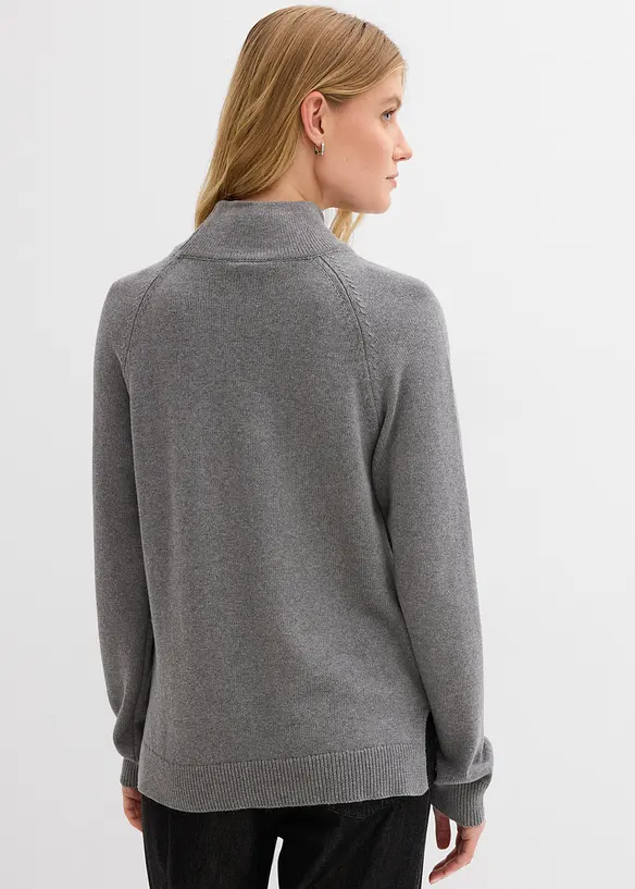 Maglione a collo alto in puro cotone, bonprix