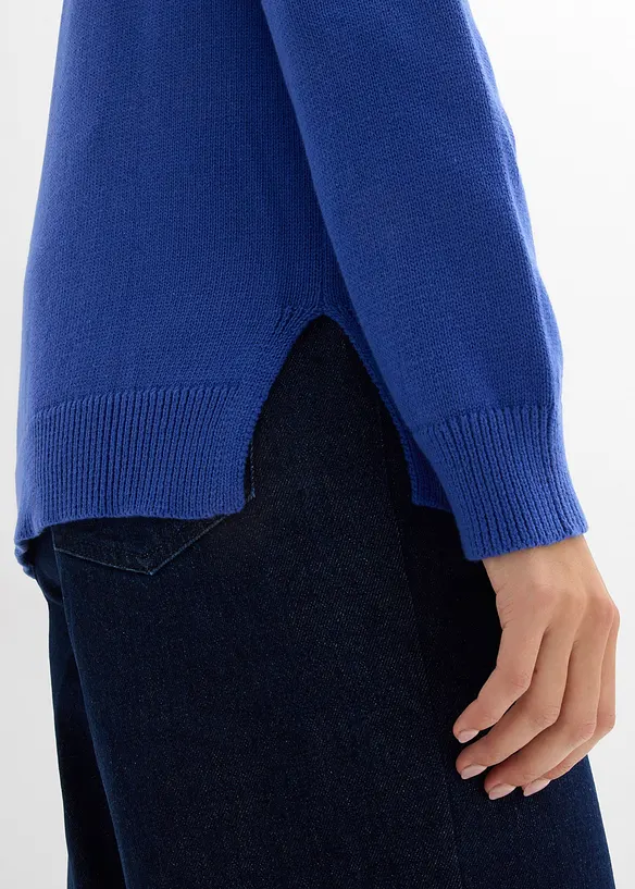 Maglione a collo alto in puro cotone, bonprix