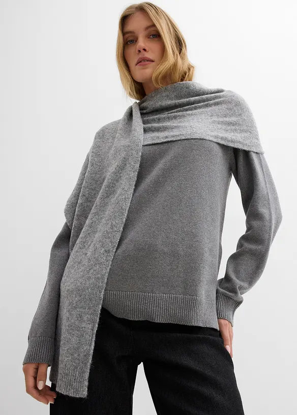 Maglione a collo alto in puro cotone, bonprix