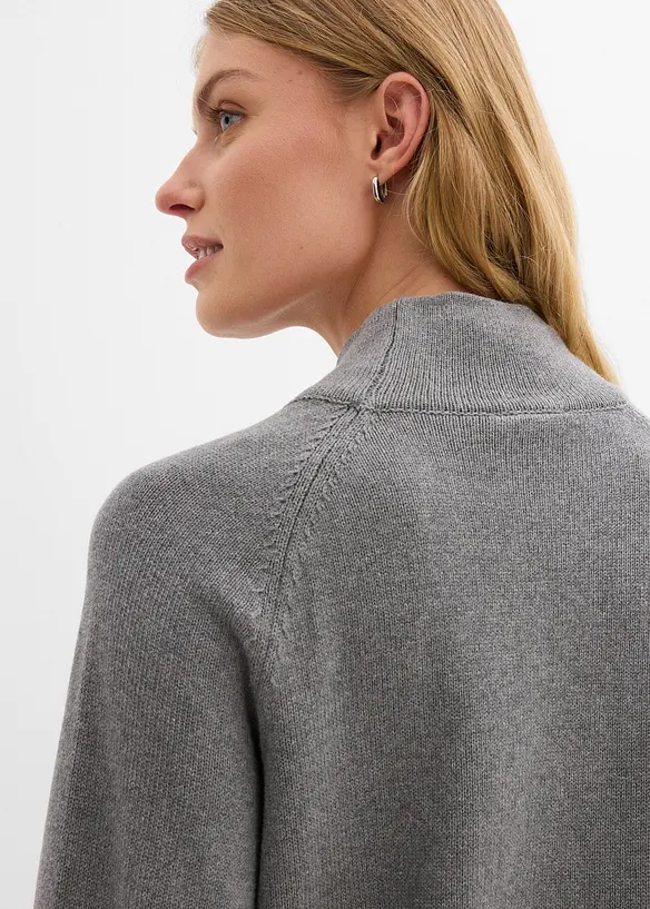 Maglione a collo alto in puro cotone, bonprix