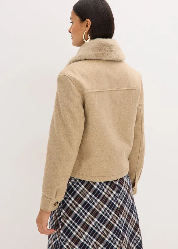 Giacca invernale in simil lana, bonprix
