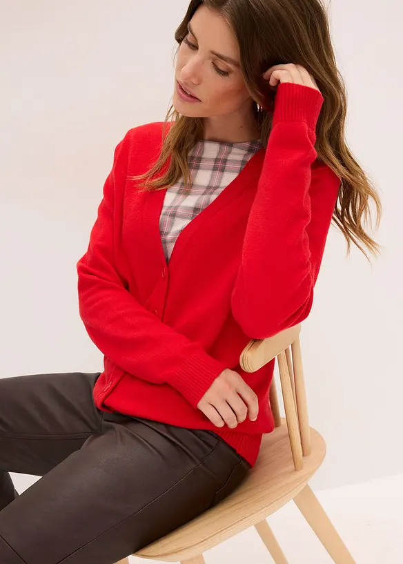 Cardigan lungo in soffice misto viscosa, bonprix