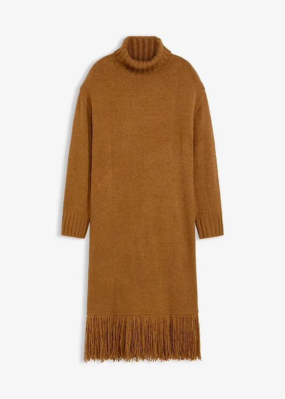 Abito in maglia con frange al fondo, bonprix