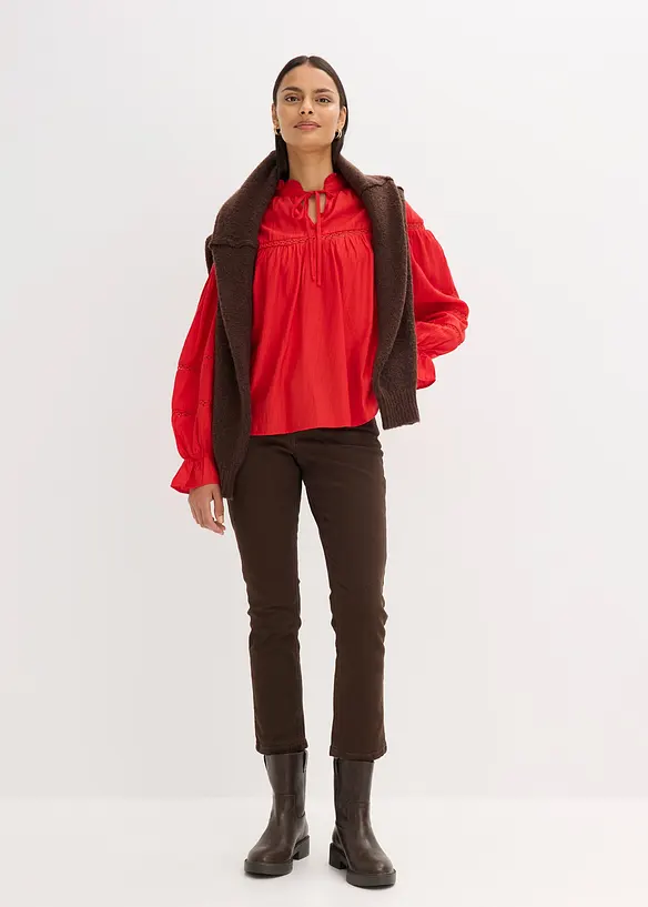 Blusa in fine misto viscosa, bonprix