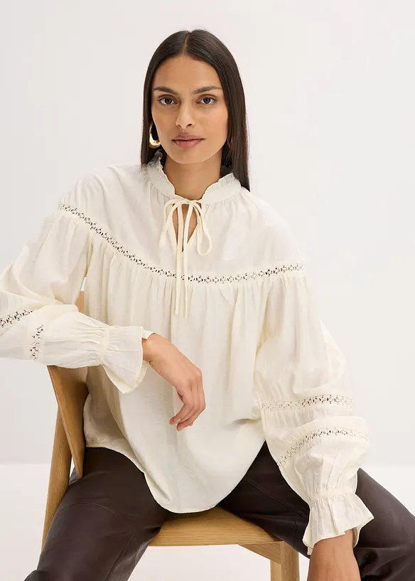 Blusa in fine misto viscosa, bonprix