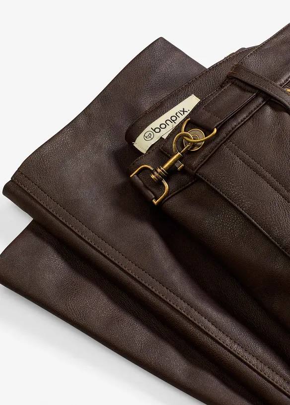 Pantaloni in similpelle effetto usato, bonprix