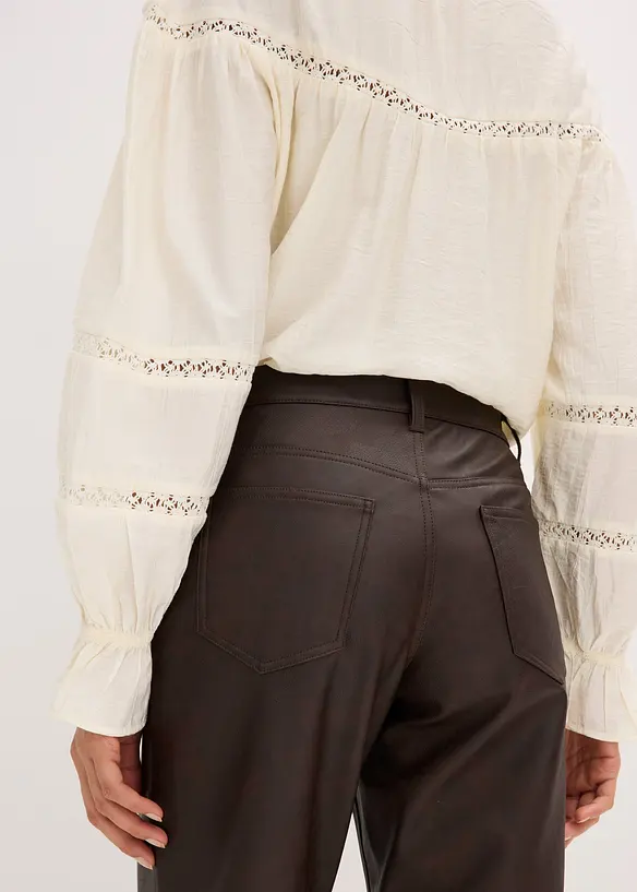 Pantaloni in similpelle effetto usato, bonprix