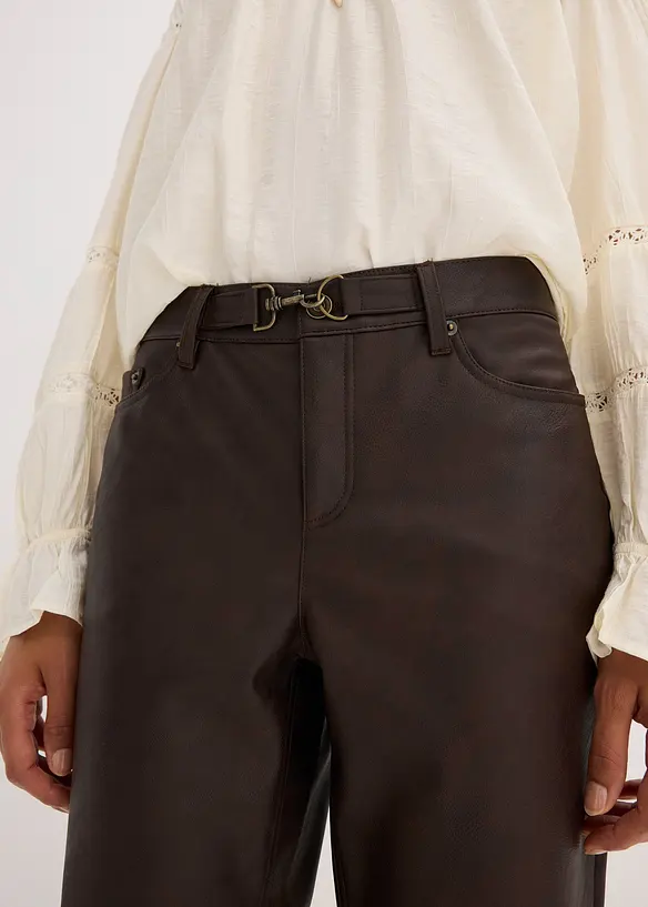 Pantaloni in similpelle effetto usato, bonprix