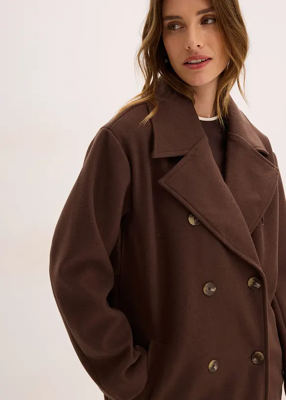 Cappotto oversize in misto lana, bonprix