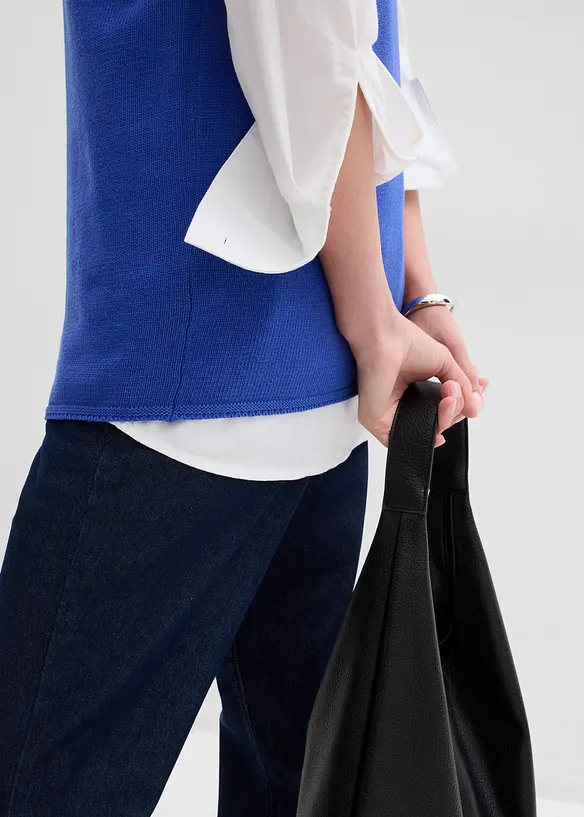 Gilet in maglia di puro cotone, bonprix