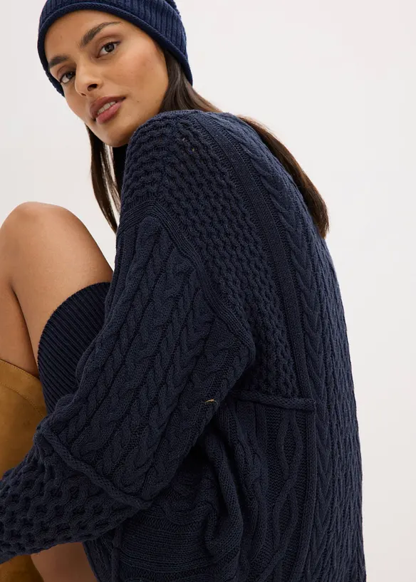 Abito in maglia a trecce, bonprix