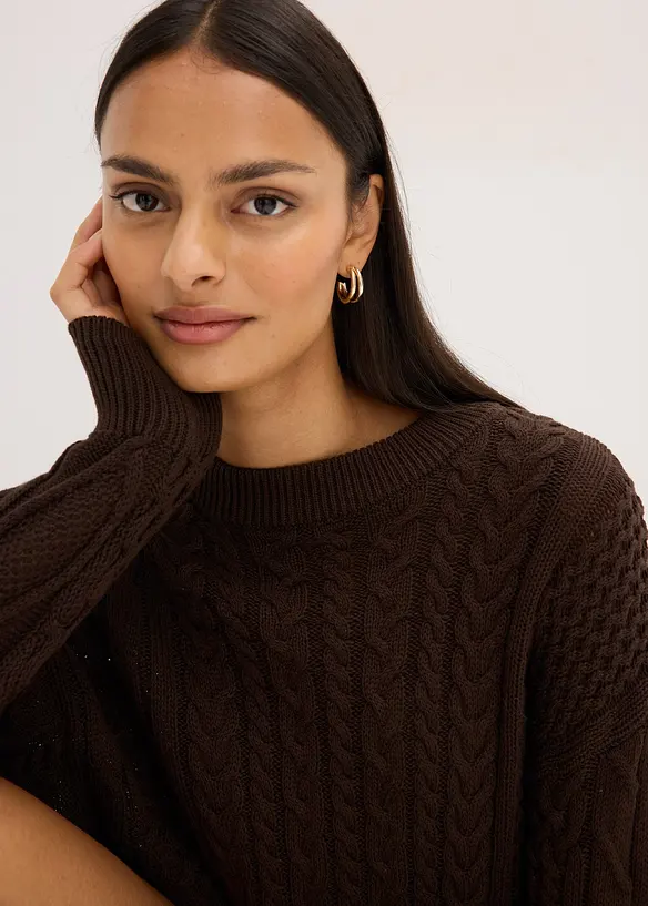 Abito in maglia a trecce, bonprix