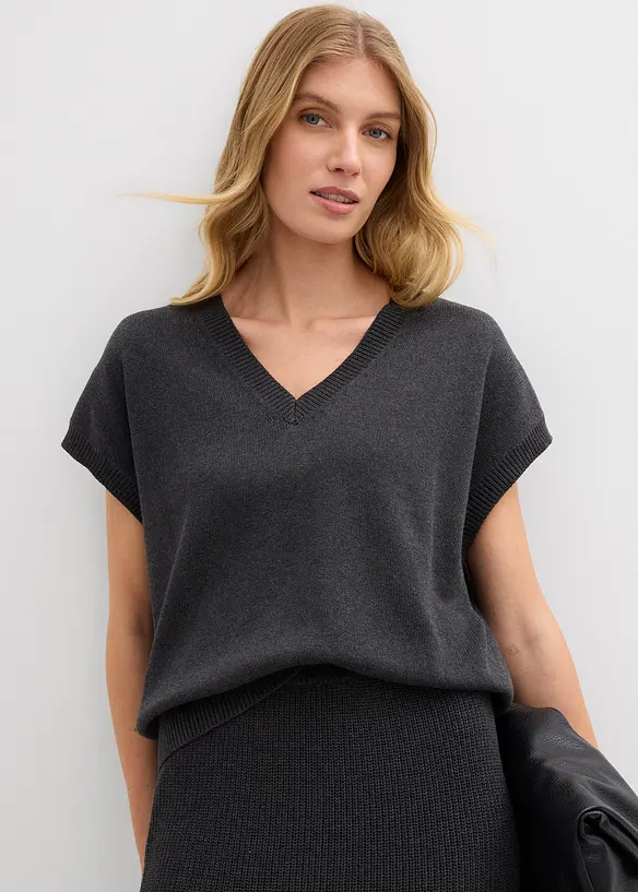 Gilet in maglia di puro cotone, bonprix