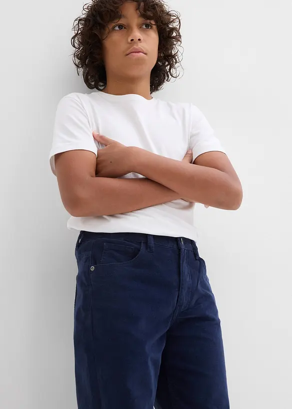 Pantaloni in velluto a coste di cotone biologico elasticizzato riciclabile regular fit, straight, bonprix