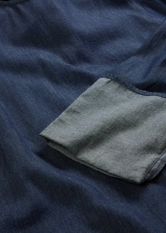 Blusa di jeans a maniche larghe, bonprix