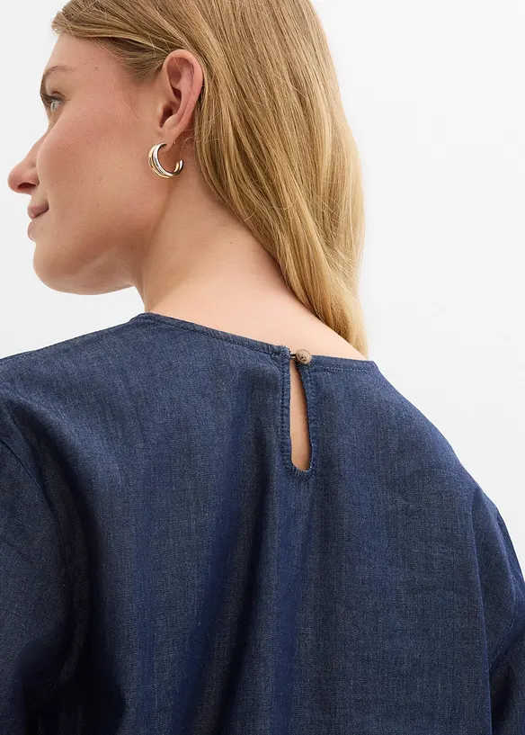 Blusa di jeans a maniche larghe, bonprix
