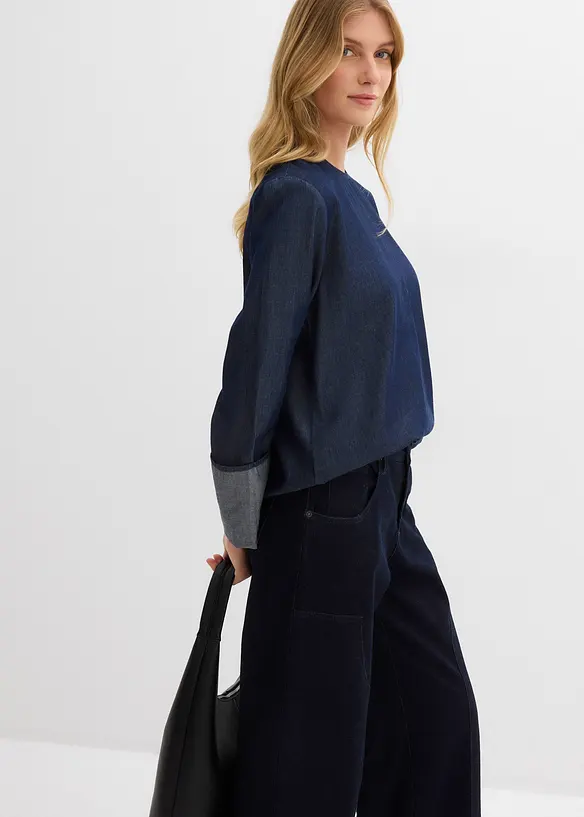 Blusa di jeans a maniche larghe, bonprix