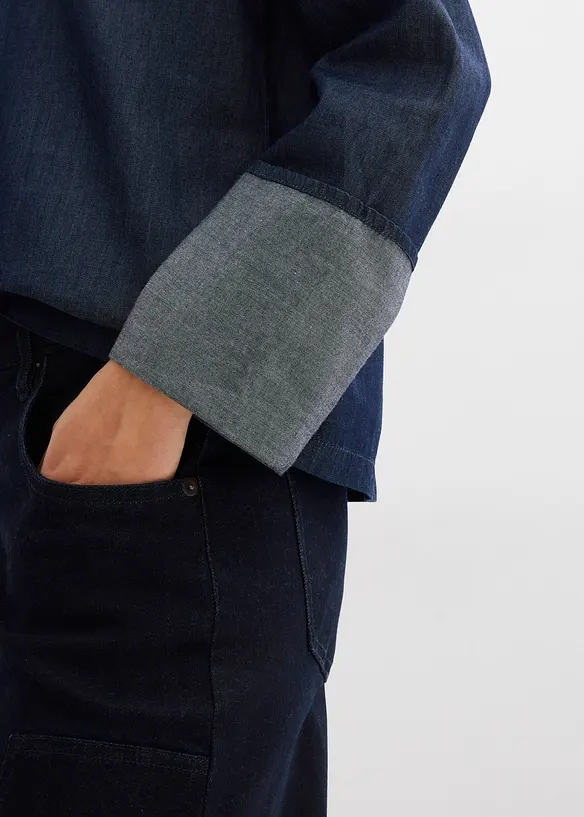 Blusa di jeans a maniche larghe, bonprix