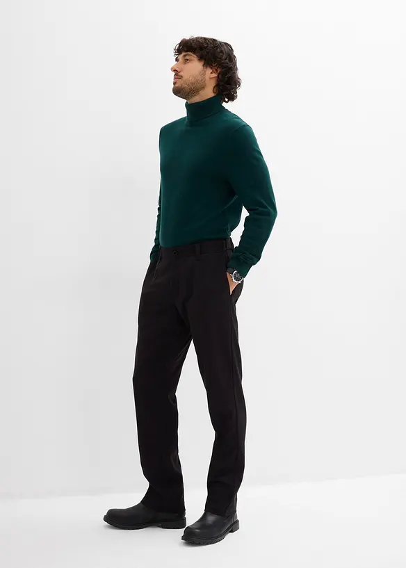 Maglione a collo alto in filato fine con lana merino, slim fit, bonprix