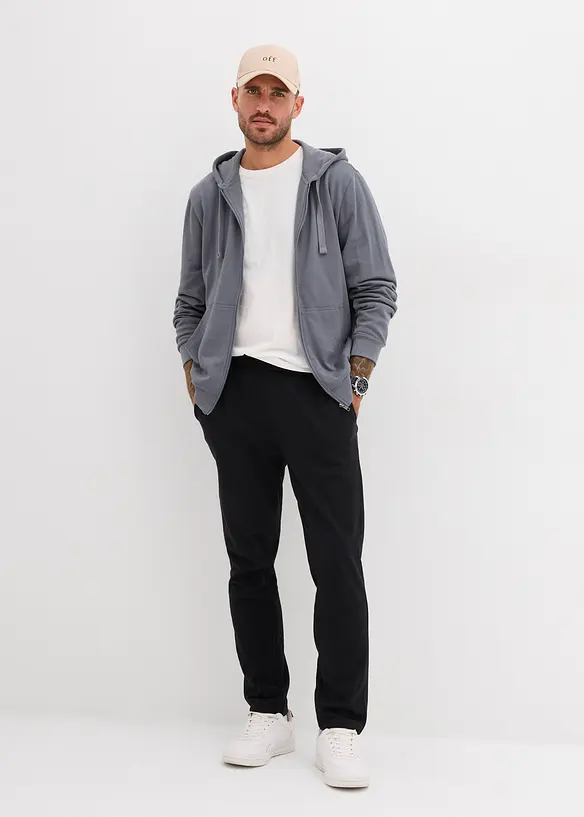 Felpa con zip e cappuccio, bonprix