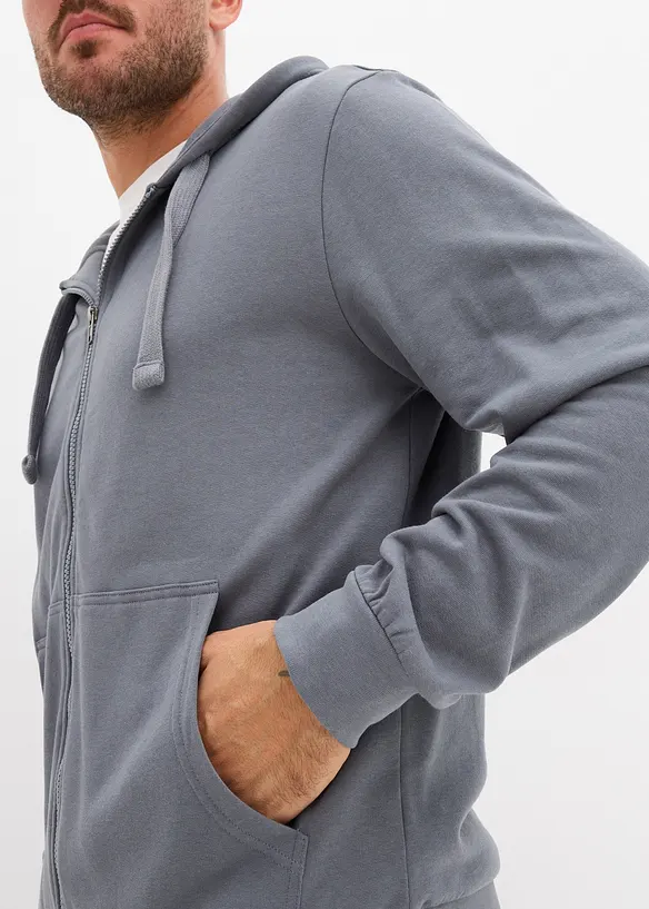 Felpa con zip e cappuccio, bonprix