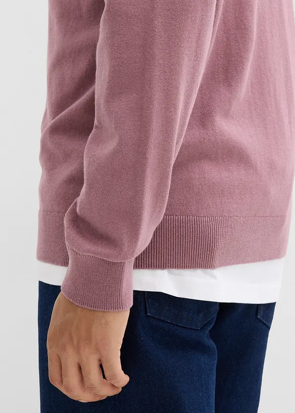 Maglione in filato fine con scollo a V, bonprix