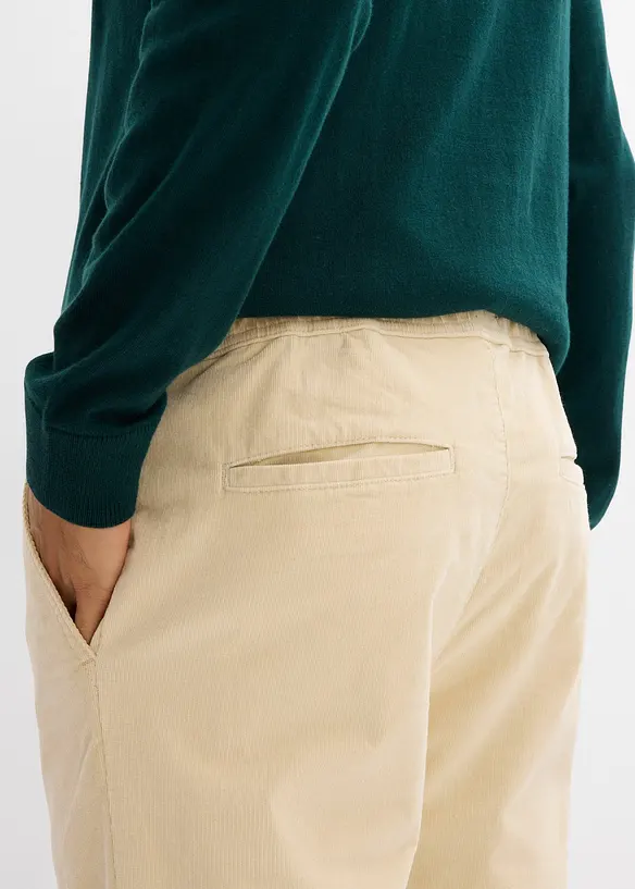 Pantaloni con elastico in vita in velluto a coste straight, regular fit, bonprix