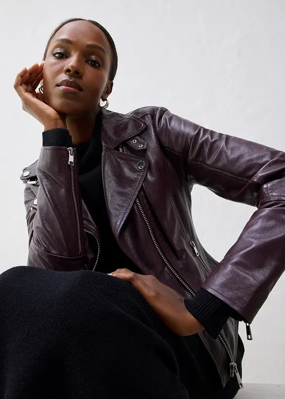 Giacca biker in nappa, bonprix