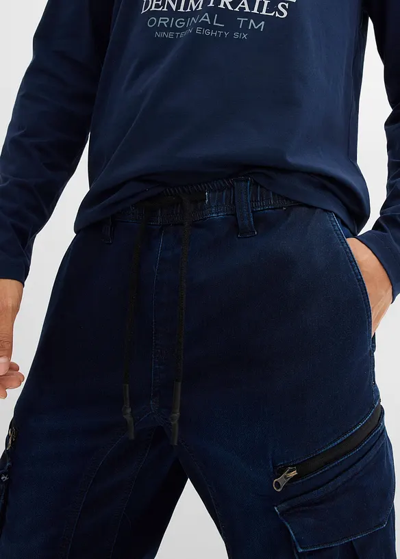 Jeans in tessuto felpato con tasche cargo regular fit, straight, bonprix