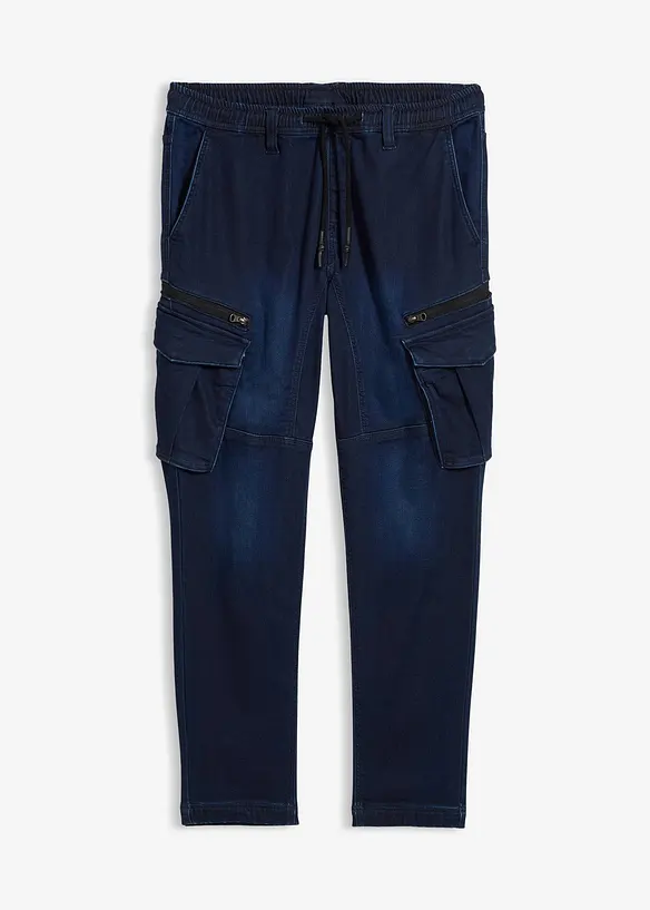 Jeans in tessuto felpato con tasche cargo regular fit, straight, bonprix