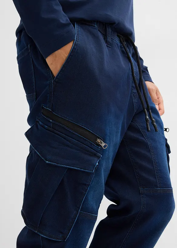 Jeans in tessuto felpato con tasche cargo regular fit, straight, bonprix