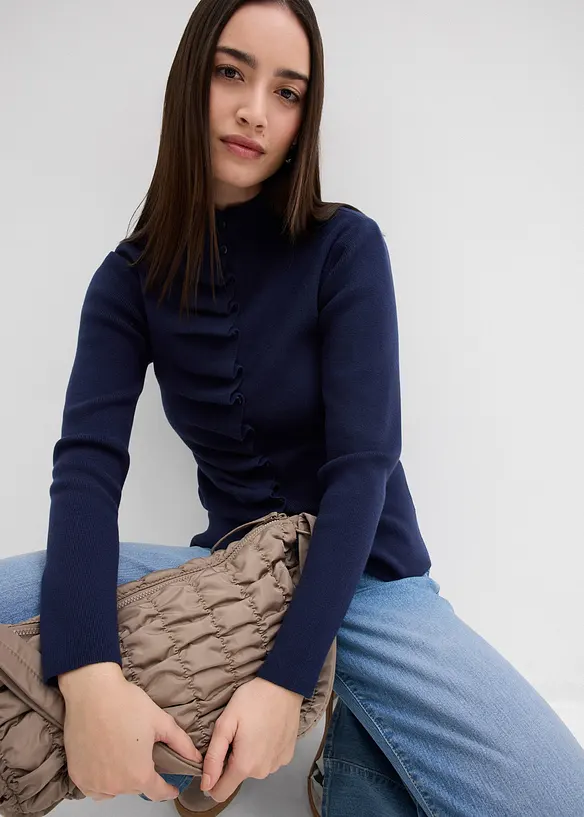 Cardigan in filato fine di misto viscosa morbido, bonprix