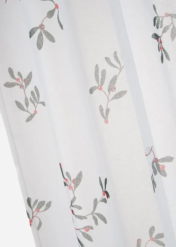 Tenda trasparente con rami di vischio stampati (pacco da 1), bonprix