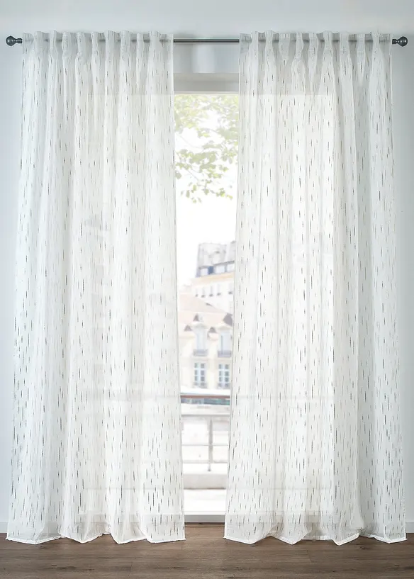 Tenda trasparente lucida in batista, disponibile anche extra lunga (pacco da 1), bonprix