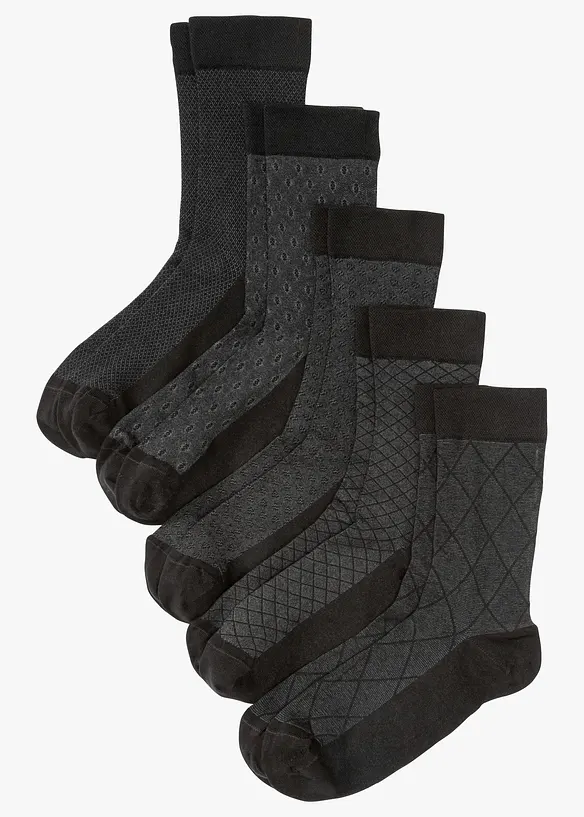 Calzini con bordo morbido (pacco da 5 paia) con cotone biologico, bonprix