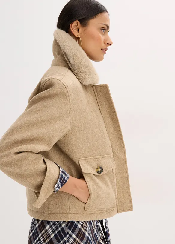 Giacca invernale in simil lana, bonprix