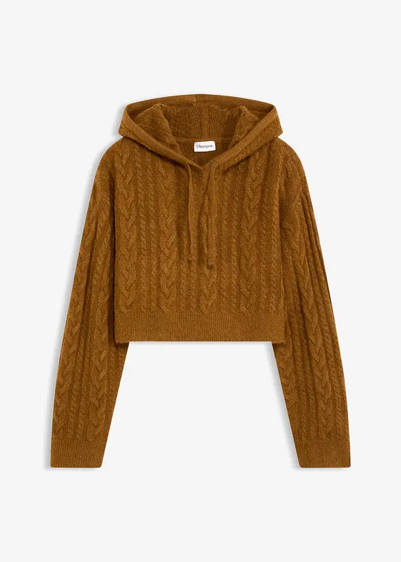 Maglione in filato grosso con cappuccio, bonprix