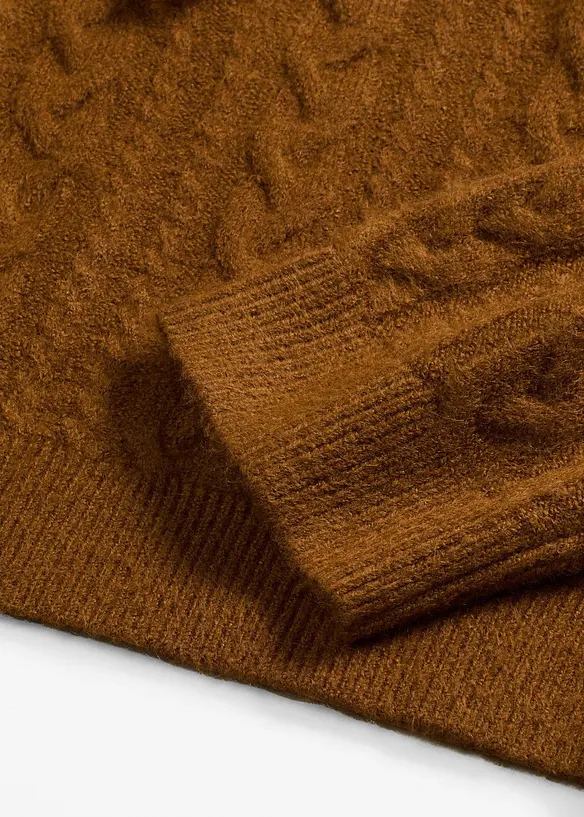 Maglione in filato grosso con cappuccio, bonprix