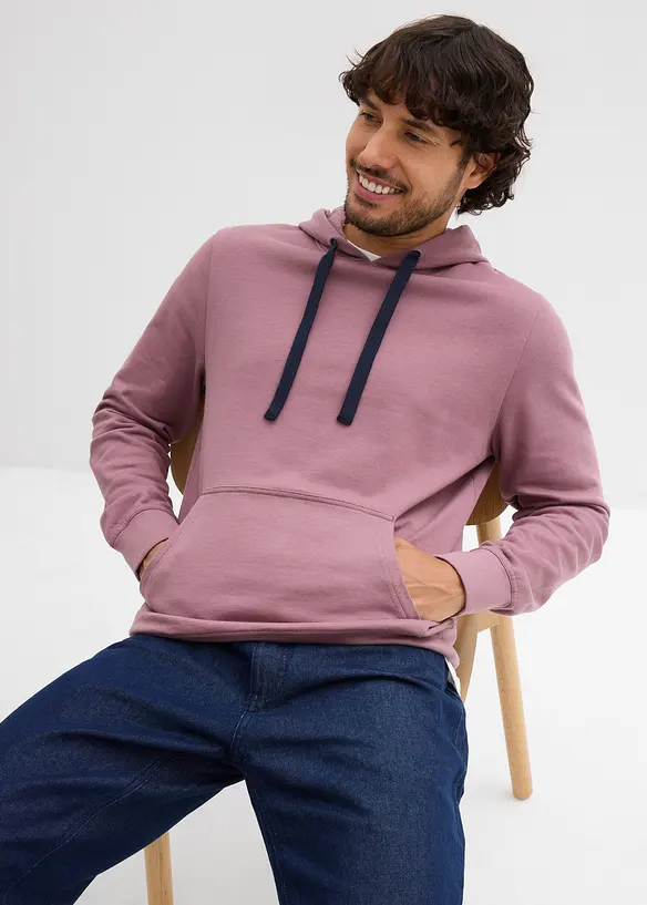 Felpa con cappuccio in puro cotone, bonprix